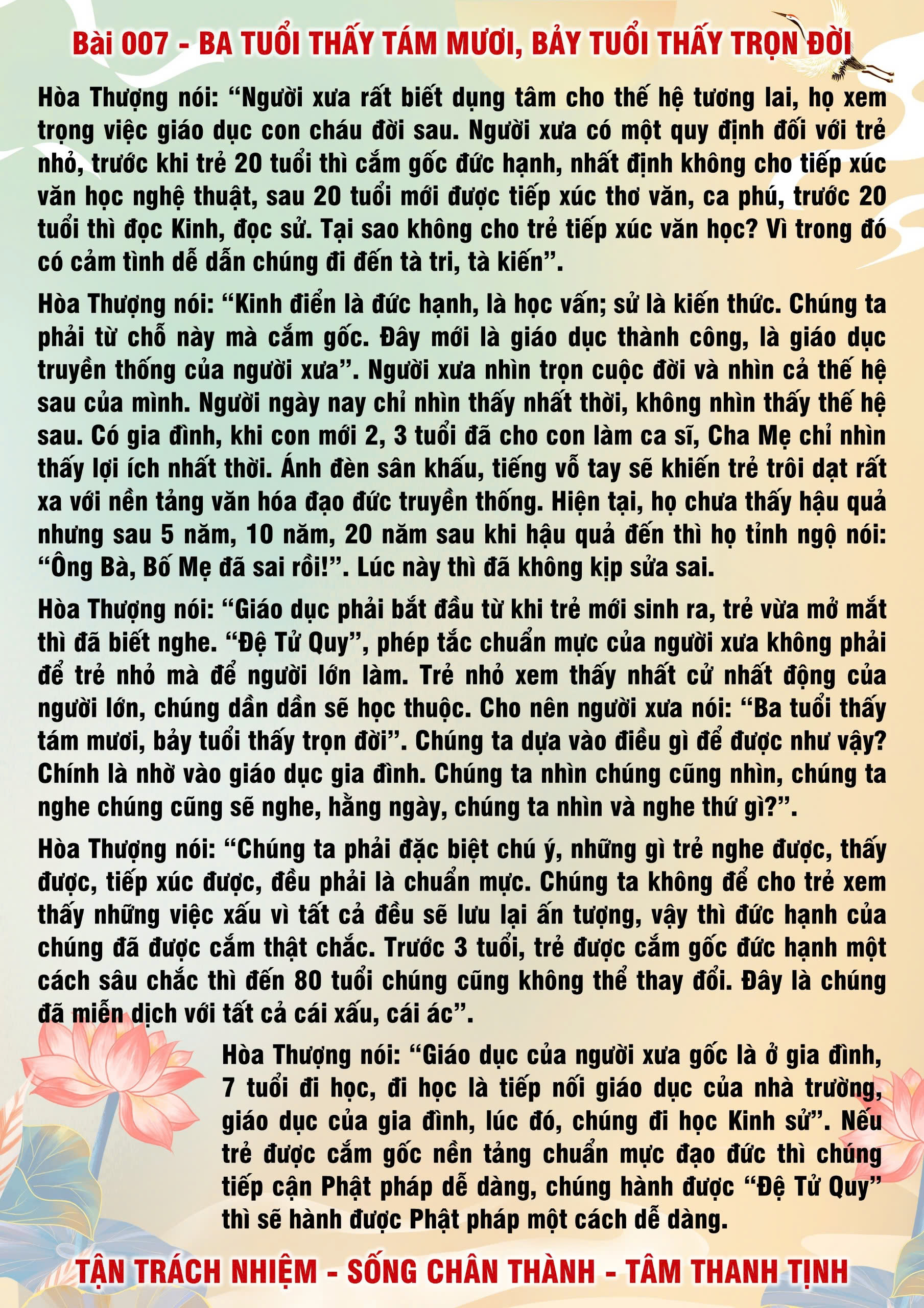 7 · PHTT - Ba Tuổi Thấy Tám Mươi, Bảy Tuổi Thấy Trọn Đời - 7